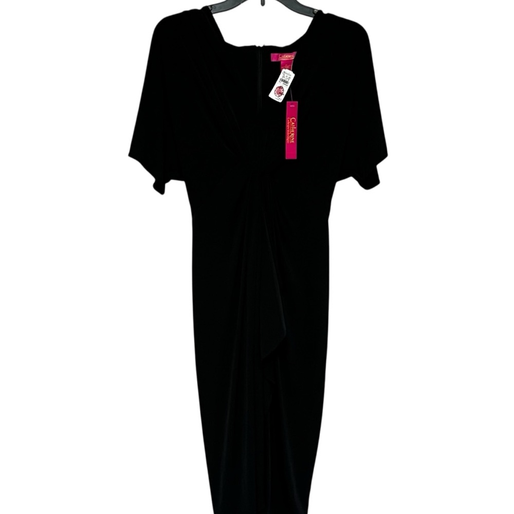Catherine Malandrino Black Emily Cold Shoulder Twist Front Dress Size 10 NWT